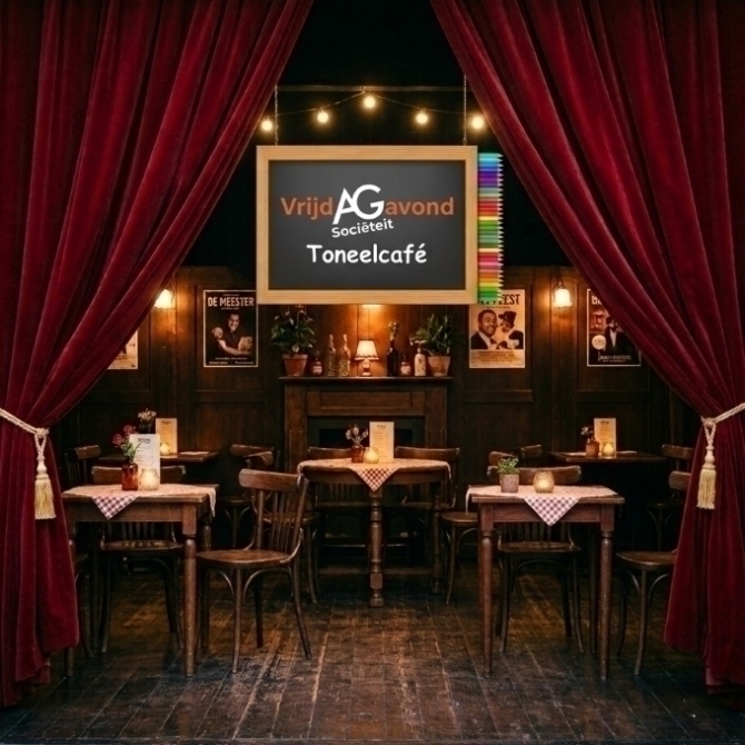 Toneel in het Cultureel Café 